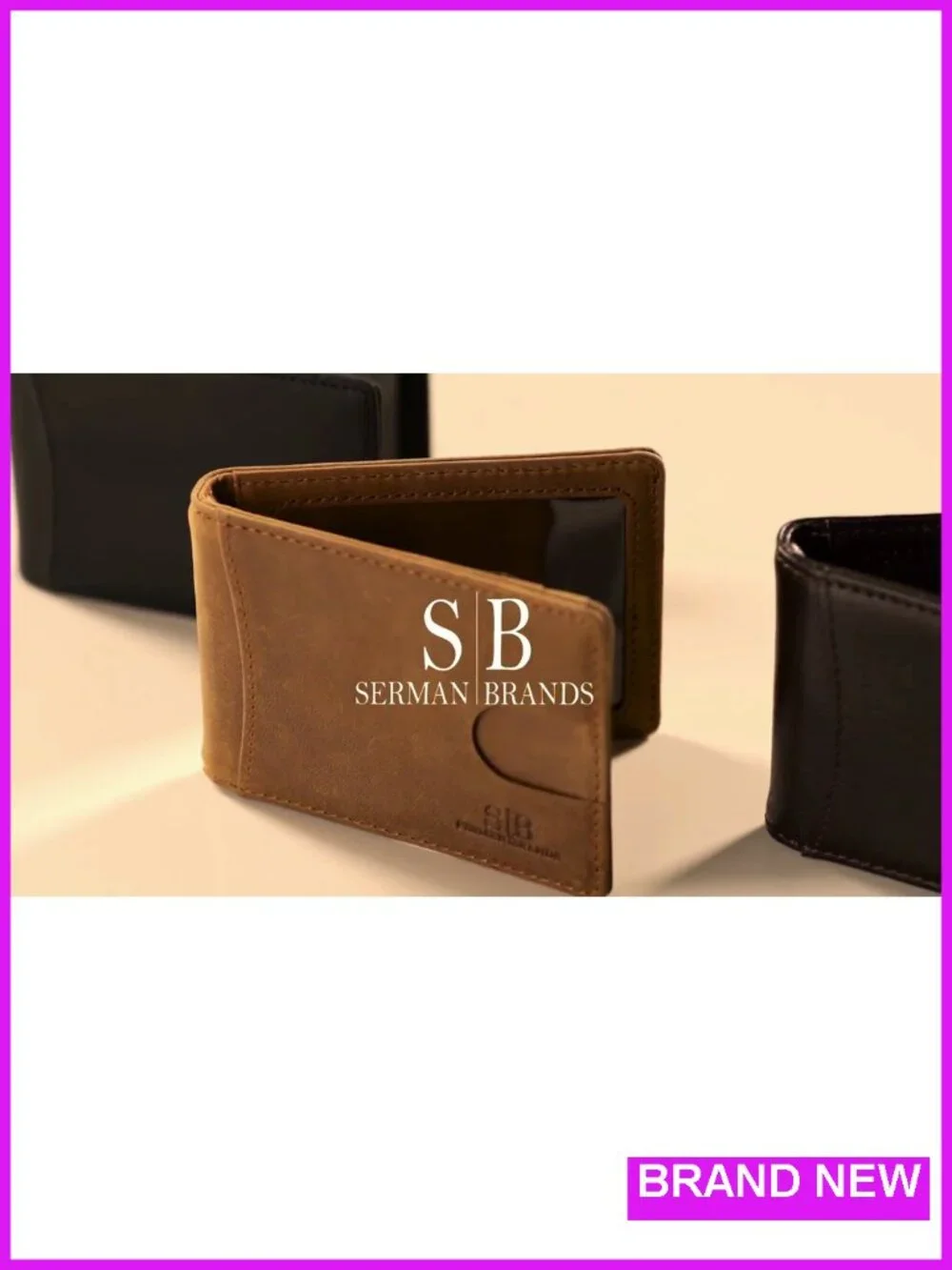 RFID Blocking Slim Bifold Genuine Leather Front Pocket Wallet with Money Clip